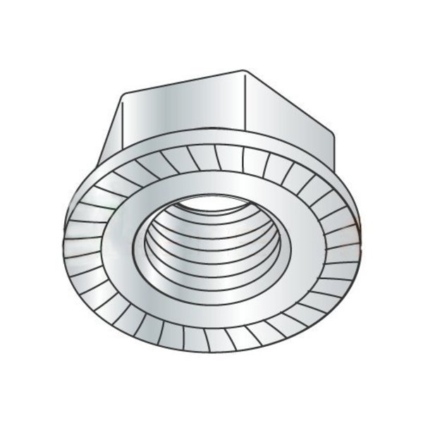 Newport Fasteners Serrated Lock Nut, 1/2"-20, Steel, Zinc Plated, 0.31 in Ht, 250 PK 210151